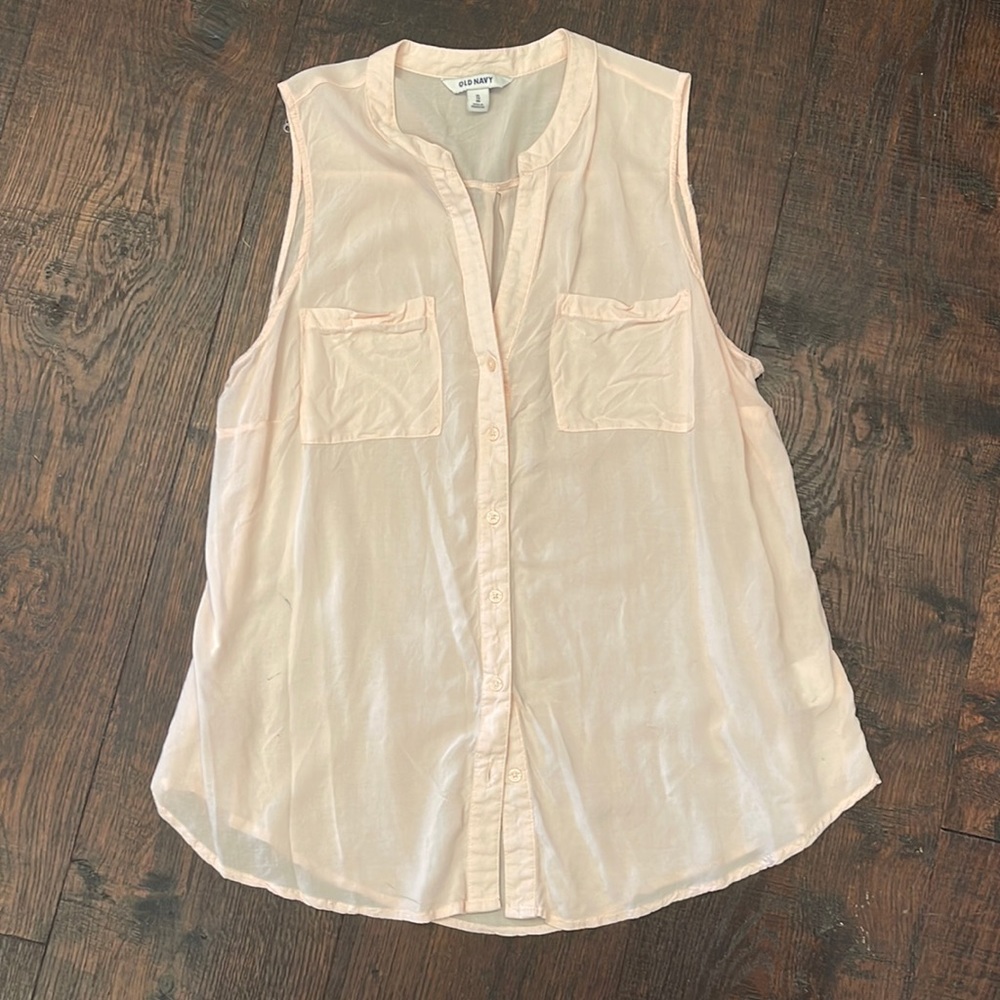 Blush colored XL button down tunic